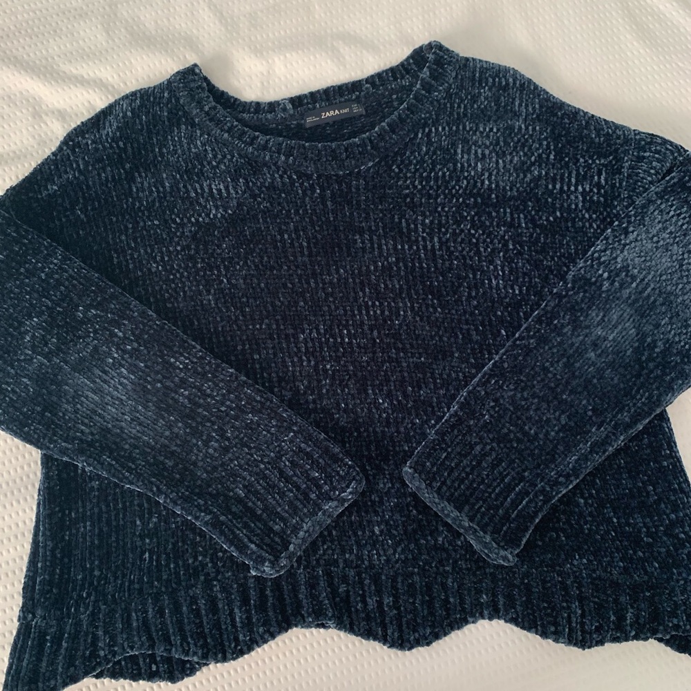 zara navy blue knit sweater